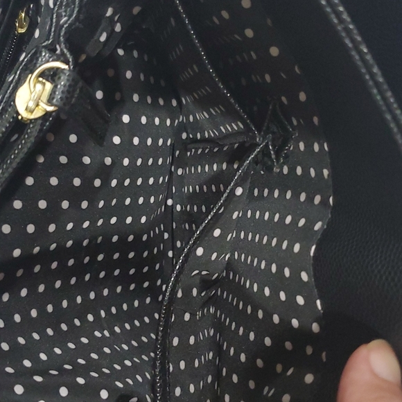 Lulu by Lulu Guiness Black Pebble Vinyl Bow Handbag - Picture 7 of 8